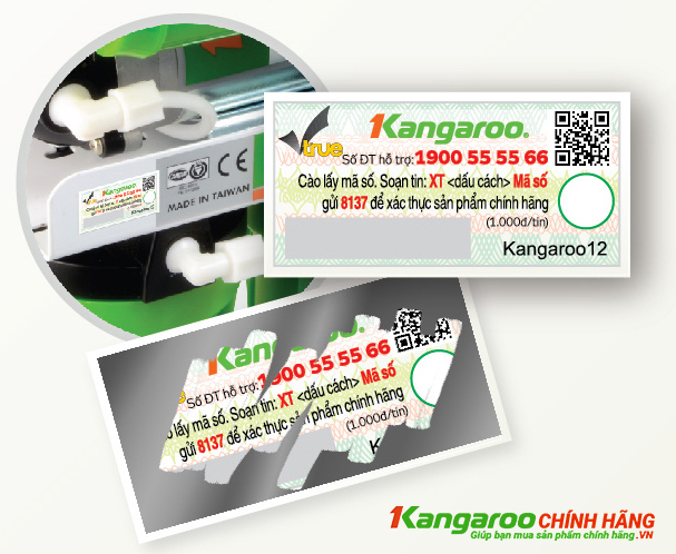 Tem xác thực máy lọc nước Kangaroo chính hãng