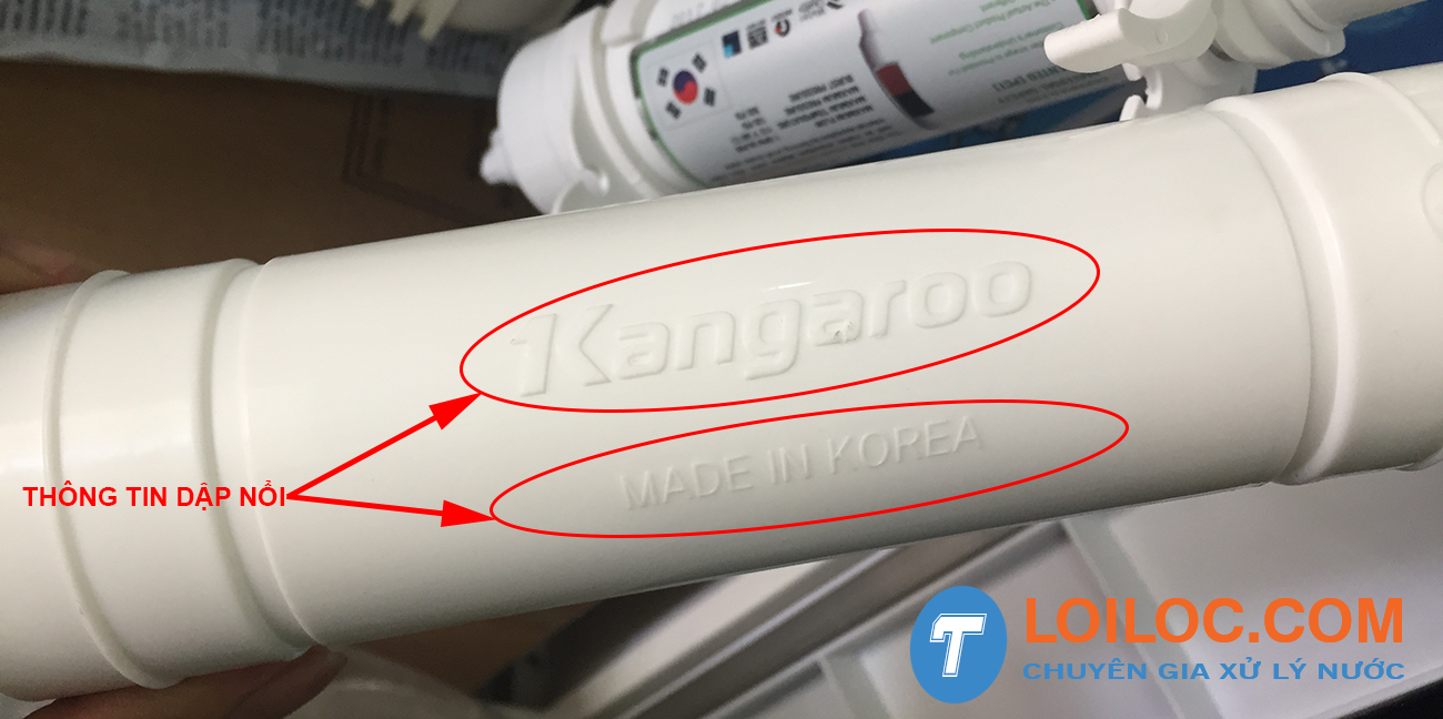 Logo Kangaroo và chữ Made in Korea dập nổi trên thân lõi