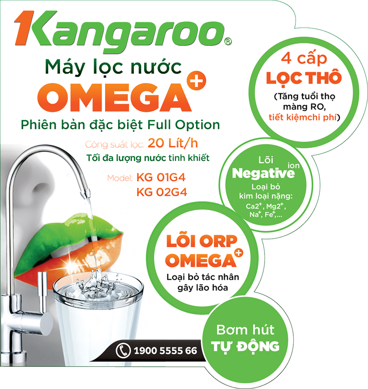 Máy lọc nước Kangaroo OMEGA+ KG01G4-KV