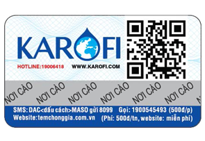 Tem cào xác thực chính hãng máy lọc nước Karofi
